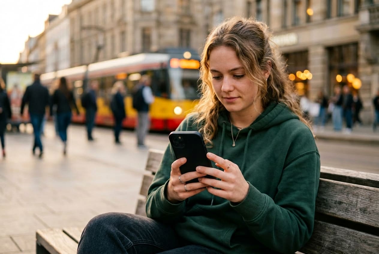 Person using ID Token on a smartphone to verify their identity